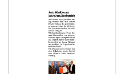 Auto Winkler: 50 Jahre Familienbetrieb