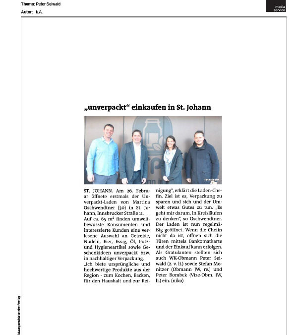 „unverpackt“ einkaufen in St. Johann