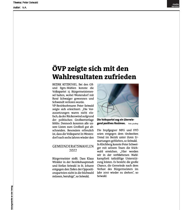 ÖVP zeigte sich mit den Wahlresultaten zufrieden