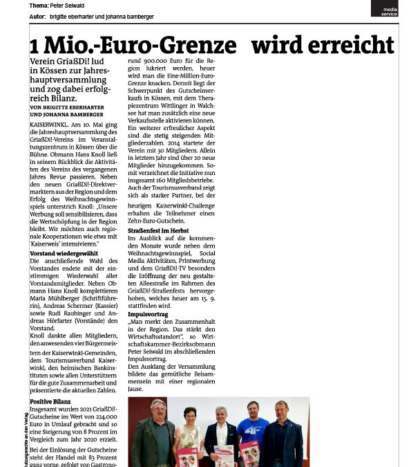 1 Mio.-Euro-Grenze wird erreicht