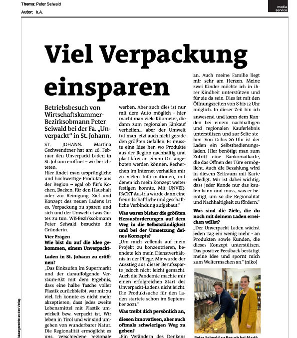 Viel Verpackung einsparen