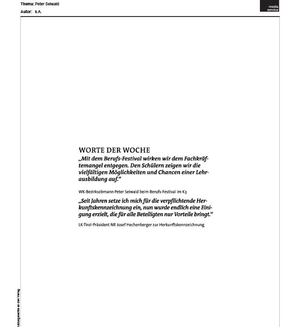 Worte der Woche