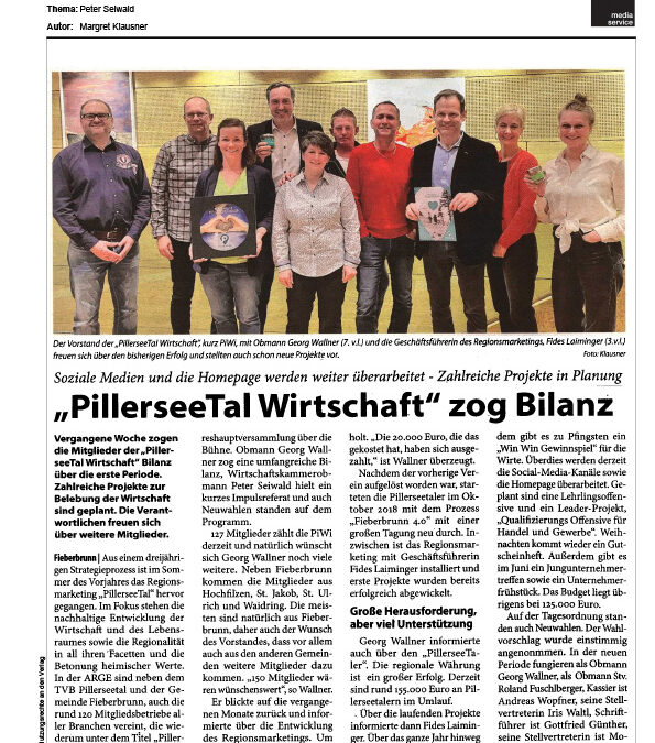 „PillerseeTal Wirtschaft“ zog Bilanz