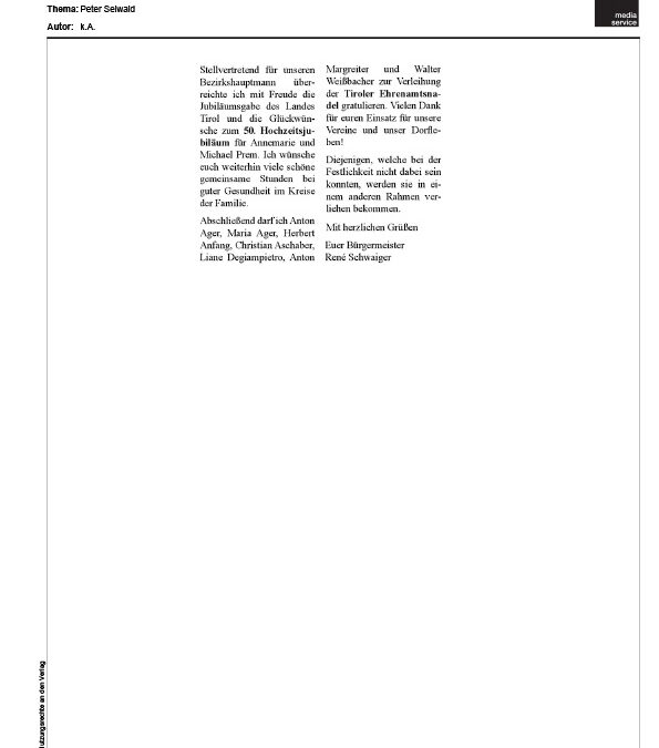 Der Bürgermeister informiert