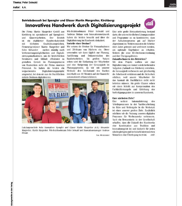 Innovatives Handwerk durch Digitalisierungsprojekt