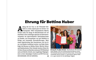 Ehrung für Bettina Huber