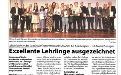 Exzellente Lehrlinge ausgezeichnet