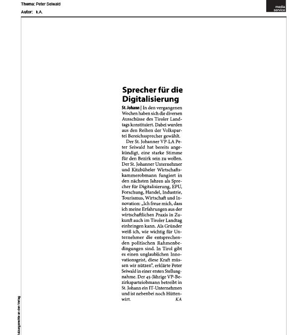 Sprecher für die Digitalisierung