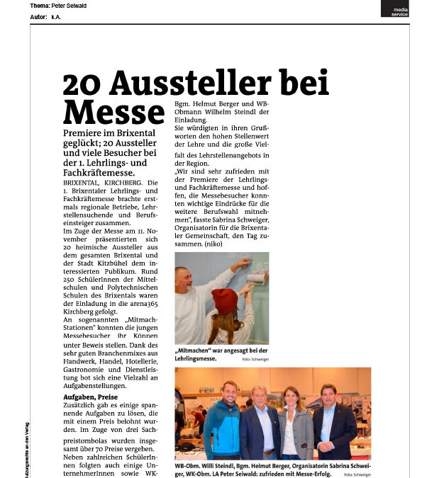 20 Aussteller bei Messe