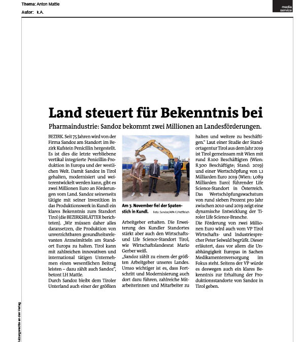 Land steuert für Bekenntnis bei