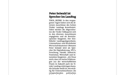 Peter Seiwald ist Sprecher im Landtag