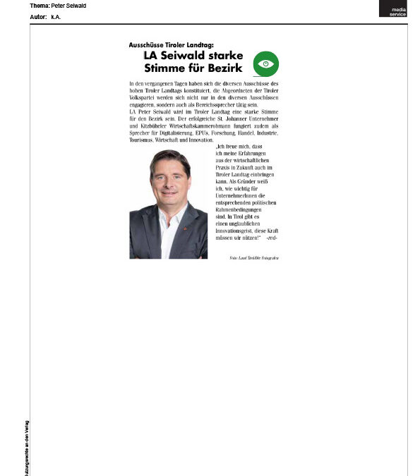 LA Seiwald starke Stimme für Bezirk