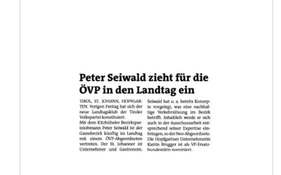 Peter Seiwald zieht für die ÖVP in den Landtag ein