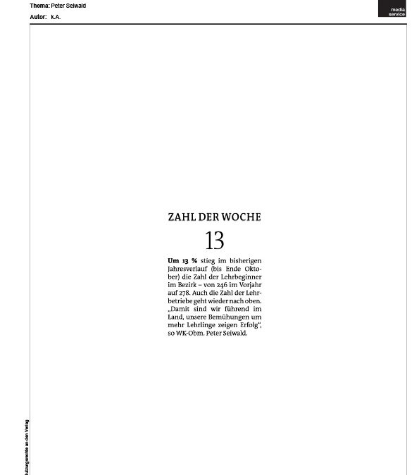 Zahl der Woche: 13