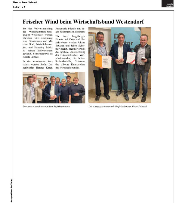 Frischer Wind beim Wirtschaftsbund Westendorf