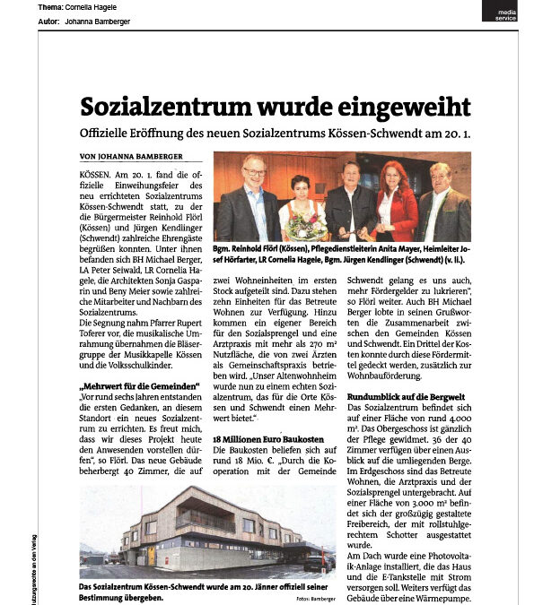 Sozialzentrum wurde eingeweiht