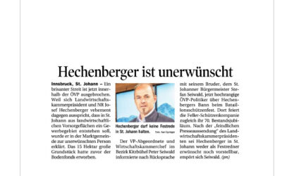 Hechenberger ist unerwünscht