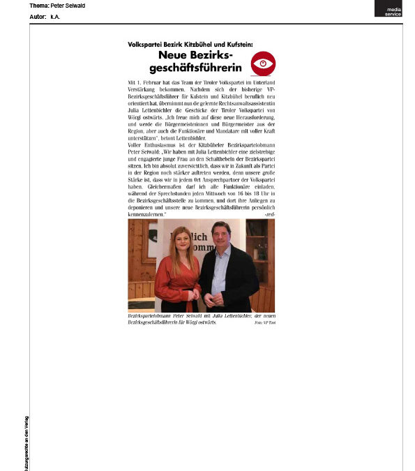 Neue Bezirkgeschäftsführerin