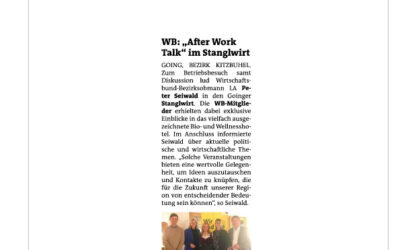 WB: „After Work Talk“ im Stanglwirt