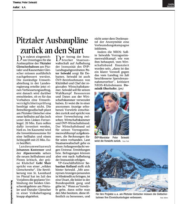 Pitztaler Ausbaupläne zurück an den Start