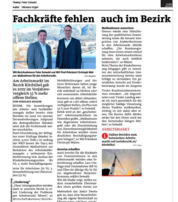 Fachkräfte fehlen auch im Bezirk