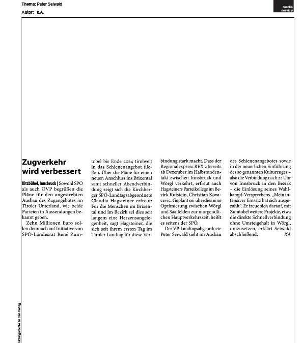 Zugverkehr wird verbessert