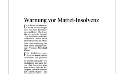 Warnung vor Matrei-Insolvenz