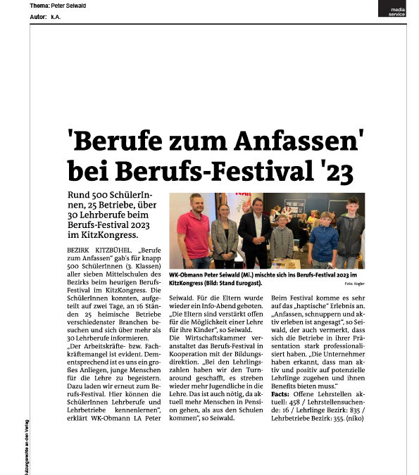 ‚Berufe zum Anfassen‘ bei Berufs-Festival ’23