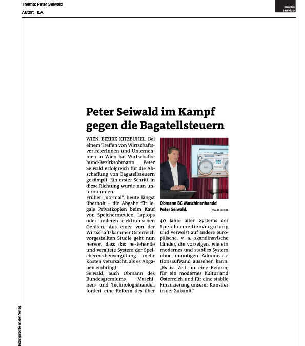 Peter Seiwald im Kampf gegen die Bagatellsteuern