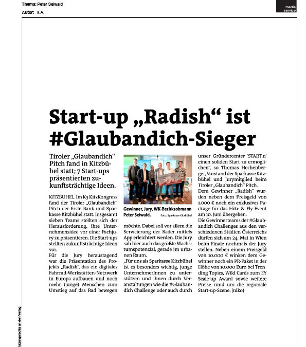 Start-up „Radish“ ist #Glaubandich-Sieger