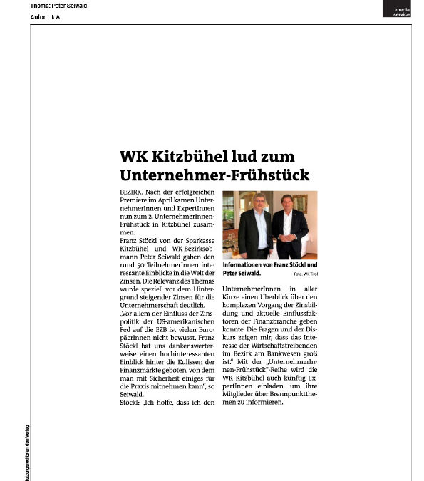 WK Kitzbühel lud zum Unternehmer-Frühstück