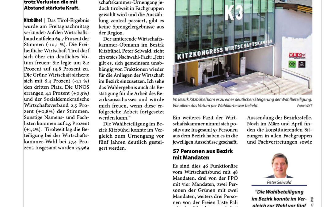Tirols Unternehmer haben gewählt