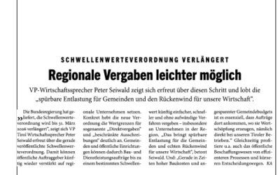 Regionale Vergaben leichter möglich
