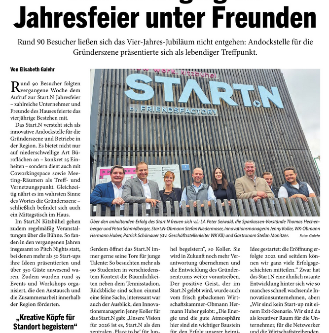 Start.N beging die Jahresfeier unter Freunden
