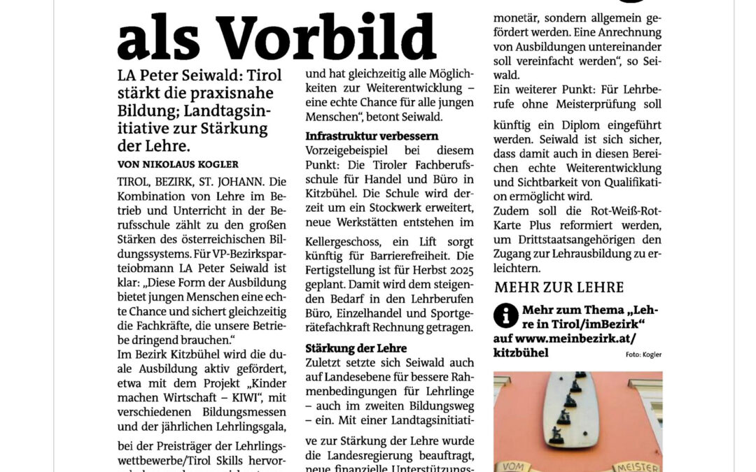 Duale Ausbildung als Vorbild